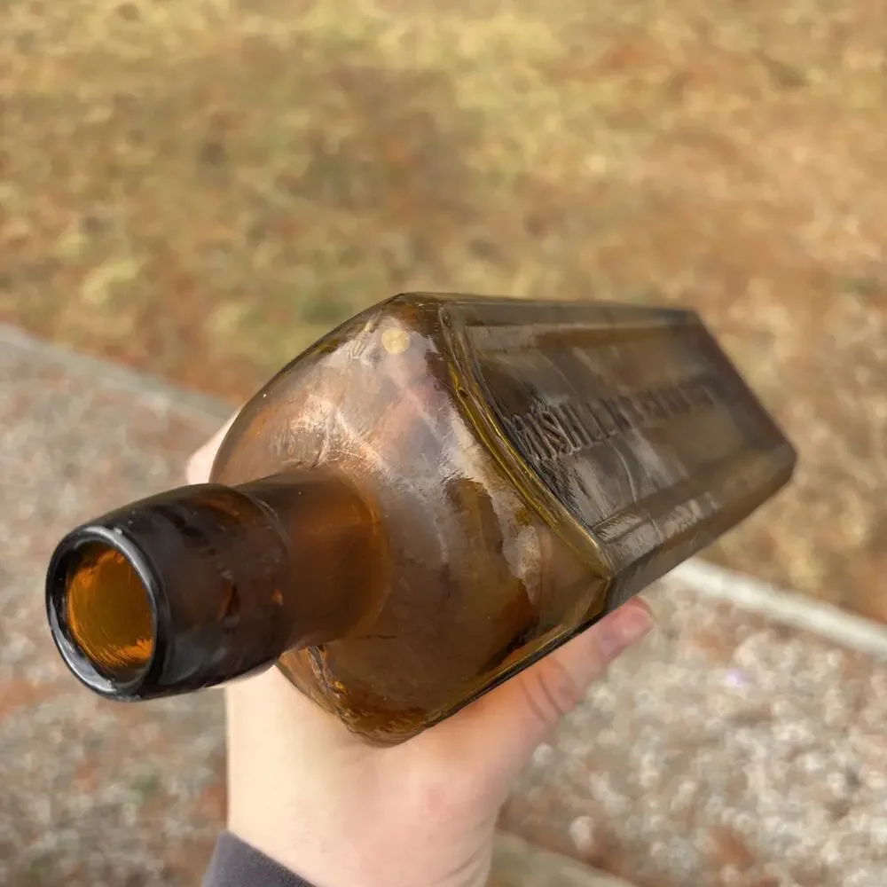 Antique Amber Pat. 1866 Dr SB HARTMAN & Co Michler's Herb Bitters Bottle - Picture 11 of 13